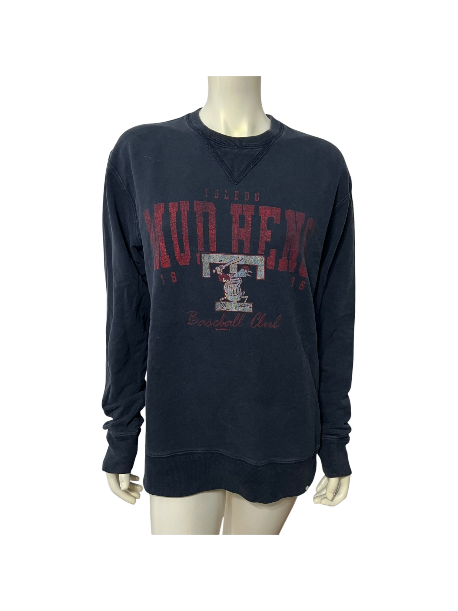47 Brand Toledo Mud Hens Crew Neck Sweatshirt Navy Blue Large 100 Cotton